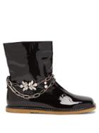 Matchesfashion.com Loewe - Chain-embellished Patent-leather Ankle Boots - Mens - Black