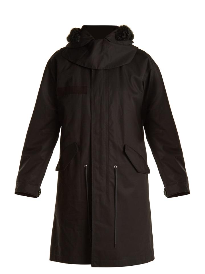 Helmut Lang Shearling-trimmed Hooded Cotton Parka