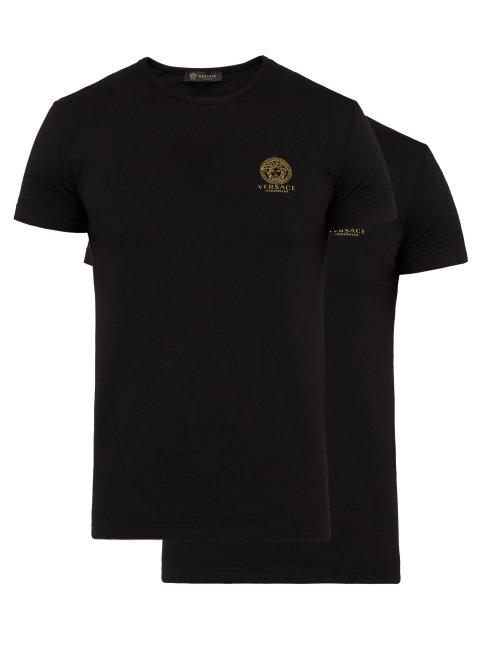 Matchesfashion.com Versace - Pack Of Two Medusa Print Stretch Cotton T Shirts - Mens - Black
