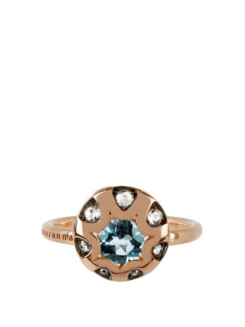 Selim Mouzannar Diamond, Aquamarine & Gold Mille Et Une Nuit Ring