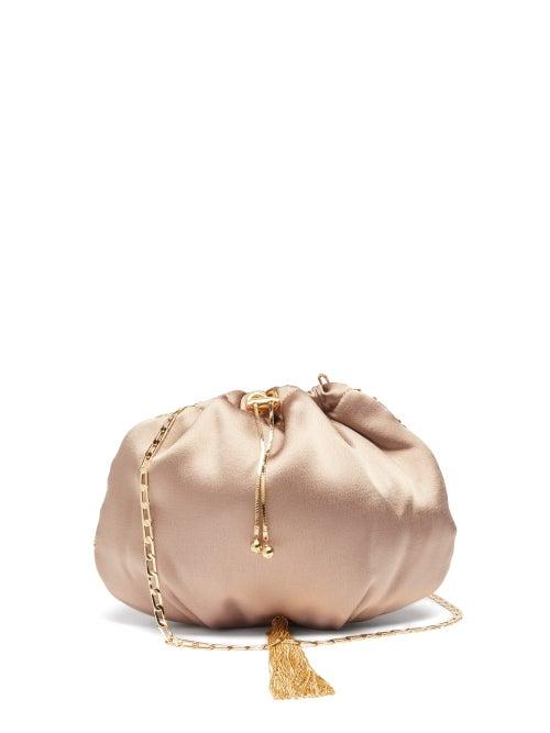 Matchesfashion.com Rosantica - Fatale Satin Drawstring Cross-body Bag - Womens - Brown