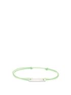 Matchesfashion.com Le Gramme - Le 10 Sterling Silver And Waxed Cord Bracelet - Mens - Green