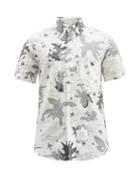 Matchesfashion.com Thom Browne - Hawaiian-print Cotton-blend Shirt - Mens - Grey