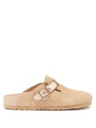 Birkenstock - 1774 Boston Buckled Suede Backless Loafers - Womens - Nude