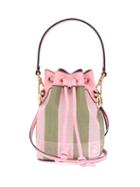 Matchesfashion.com Fendi - Mon Tresor Mini Logo-jacquard Canvas Bucket Bag - Womens - Pink Multi