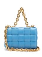 Matchesfashion.com Bottega Veneta - The Chain Cassette Intrecciato Padded Leather Bag - Womens - Blue
