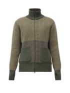 Matchesfashion.com Oliver Spencer - High-neck Wool Cardigan - Mens - Green Multi