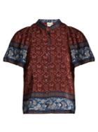 Sea Martine Border Floral-print Silk Top