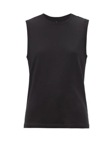 Ladies Rtw Another Tomorrow - Sleeveless Organic-cotton Jersey T-shirt - Womens - Black