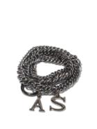 Matchesfashion.com Art School - Logo-charm Wheat-chain Bracelet - Womens - Silver