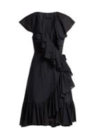Matchesfashion.com Loup Charmant - Callela Ruffle Trimmed Organic Cotton Dress - Womens - Navy