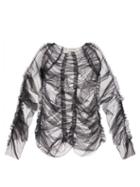 Molly Goddard - Una Ruched Tulle Top - Womens - Black