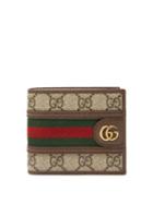 Gucci - Gg-jacquard Canvas And Leather Bi-fold Wallet - Mens - Beige Multi