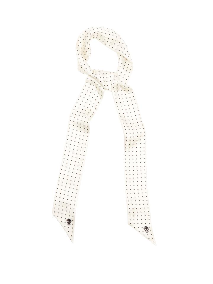 Alexander Mcqueen Polka-dot And Skull Silk-jacquard Tie
