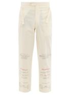 Matchesfashion.com Bode - Mill Print Cotton Trousers - Mens - Cream Multi
