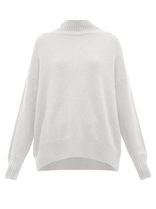 Matchesfashion.com Allude - Funnel Neck Cashmere Sweater - Womens - Light Blue