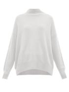 Matchesfashion.com Allude - Funnel Neck Cashmere Sweater - Womens - Light Blue