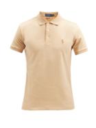 Matchesfashion.com Polo Ralph Lauren - Logo-embroidered Cotton-piqu Polo Shirt - Mens - Beige