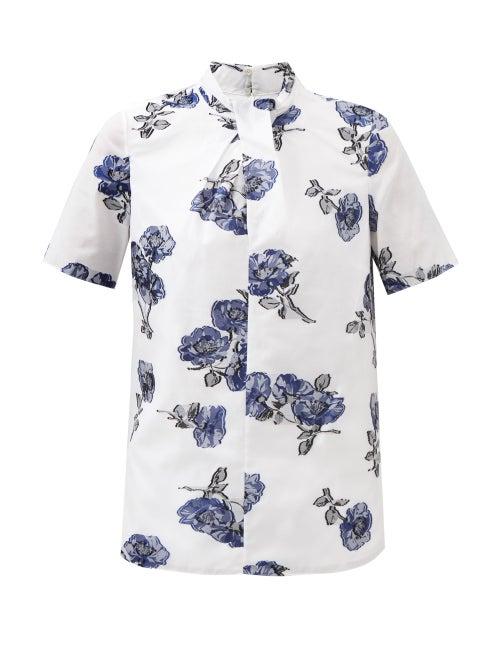 Erdem - Karaola Floral Fil-coup Blouse - Womens - White Multi