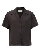 Matchesfashion.com Asceno - Prague Short-sleeved Organic-linen Shirt - Womens - Black