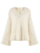 See By Chloé Tiered Pleated Floral-lace Top
