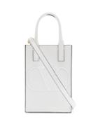 Matchesfashion.com Valentino Garavani - V-logo Mini Leather Cross-body Bag - Womens - White