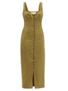 Matchesfashion.com Mara Hoffman - Angelica Buttoned Midi Dress - Womens - Green