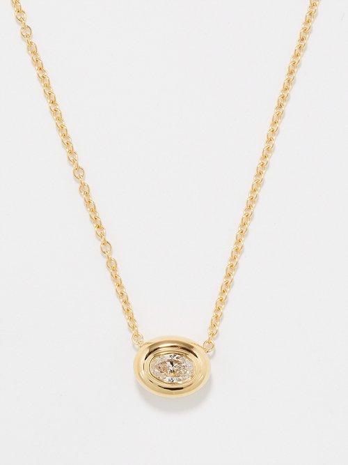 Melissa Kaye - Lenox Reign Diamond & 18kt Gold Necklace - Womens - Gold Multi