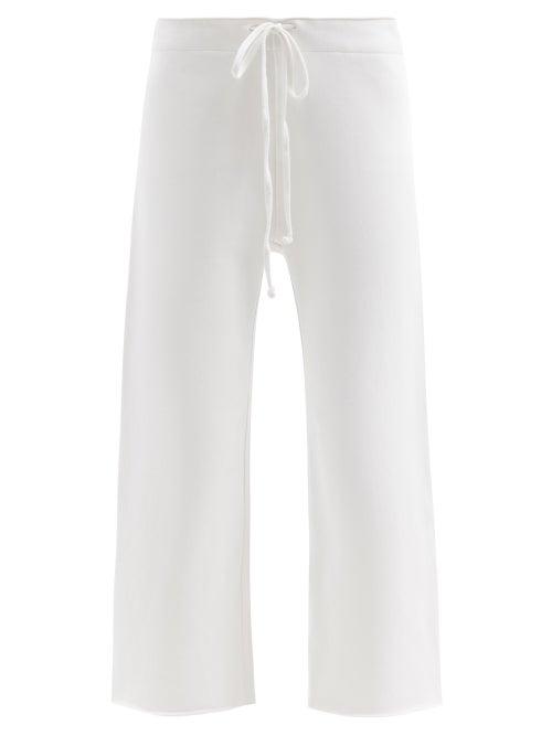 Matchesfashion.com Nili Lotan - Kiki Cotton-jersey Wide-leg Track Pants - Womens - White