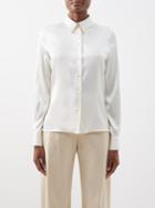 Tom Ford - Point-collar Silk-blend Shirt - Womens - White