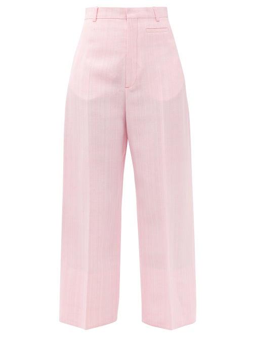 Matchesfashion.com Jacquemus - Santon High-rise Cropped Wide-leg Trousers - Womens - Light Pink