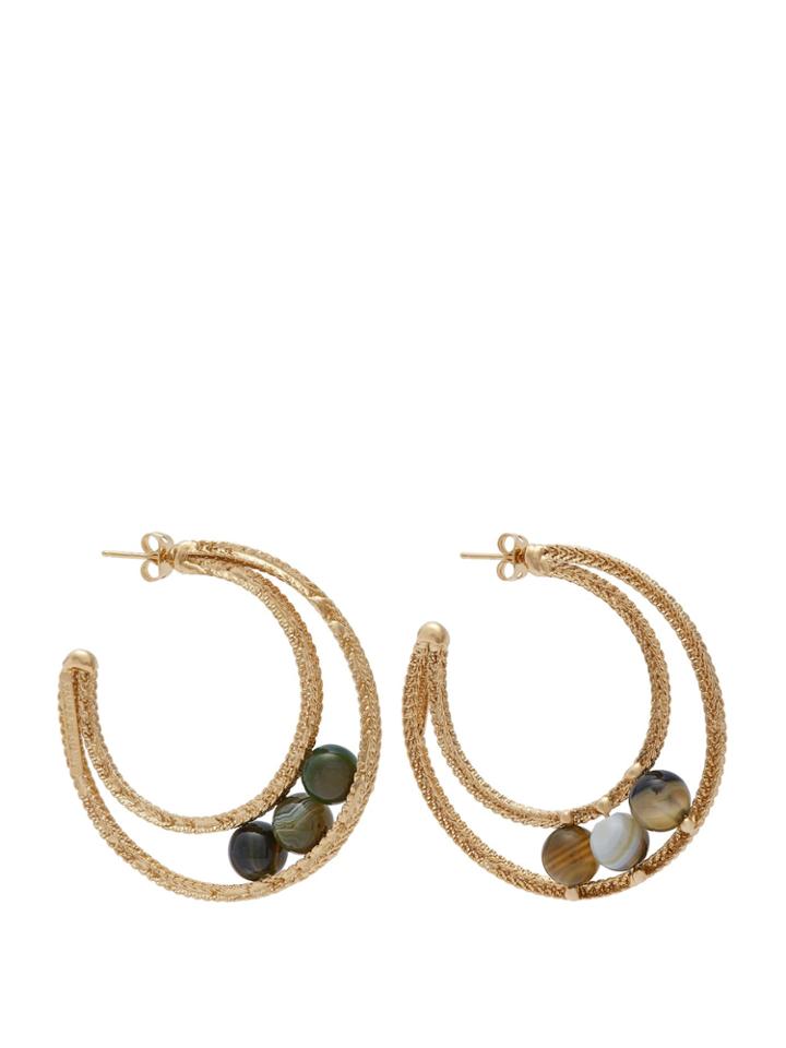 Rosantica By Michela Panero Scarabeo Stone Hoop Earrings