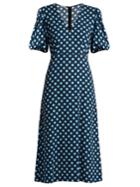 Miu Miu Star-print V-neck Crepe Midi Dress