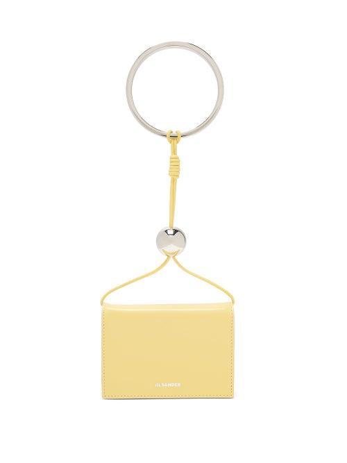 Matchesfashion.com Jil Sander - Ring And Sphere Leather Wristlet Wallet - Womens - Yellow