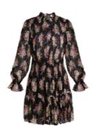 Rebecca Taylor Bouquet Floral-print Silk-blend Mini Dress