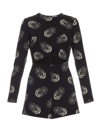 Caterina Gatta Art Deco Floral-print Cady Playsuit