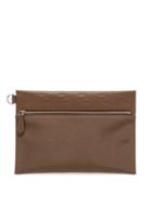 Matchesfashion.com Fendi - Ff Logo-embossed Leather Pouch - Mens - Brown