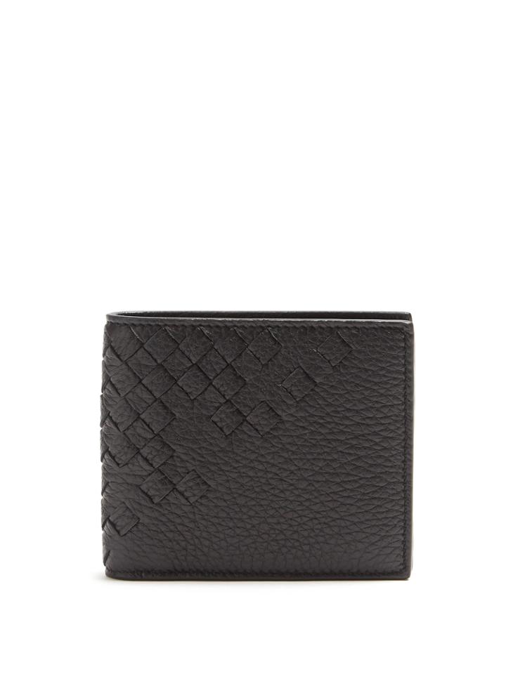 Bottega Veneta Part-intrecciato Bi-fold Leather Wallet