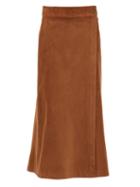 Matchesfashion.com Three Graces London - Theo Fine-corduroy Wrap Skirt - Womens - Brown