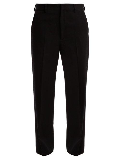 Matchesfashion.com Raey - Flood Crop Wool Twill Tailored Trousers - Womens - Navy