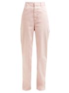 Matchesfashion.com Tibi - Washed Denim Straight Leg Jeans - Womens - Light Pink