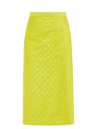 Gucci - High-rise Gg-embroidered Silk Pencil Skirt - Womens - Yellow