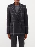 Joseph - Bennett Double-breasted Check Wool Jacket - Womens - Black Grey