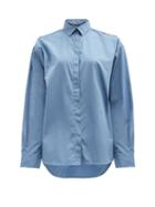 Totme - Oversized Poplin Shirt - Womens - Blue