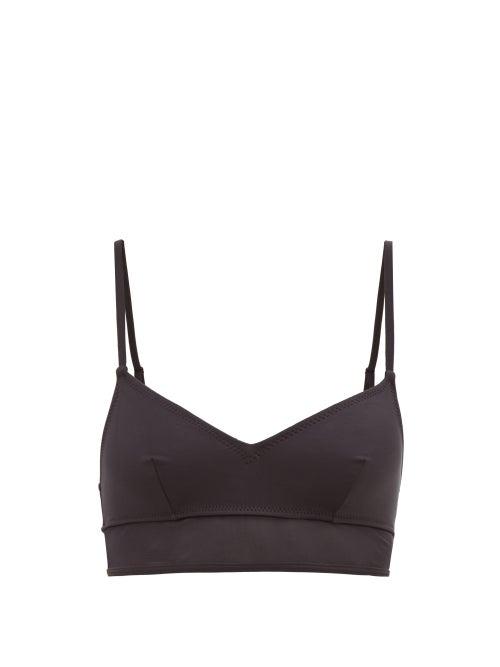 Matchesfashion.com Solid & Striped - Brigitte Mesh-trimmed Bikini Top - Womens - Black