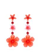 Matchesfashion.com Isabel Marant - Aloha Flower And Bead Embellished Earrings - Womens - Red
