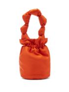 Matchesfashion.com Ganni - Knotted-strap Satin Bucket Bag - Womens - Red