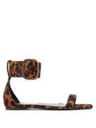 Matchesfashion.com Saint Laurent - Loulou Leopard Print Buckle Sandals - Womens - Leopard