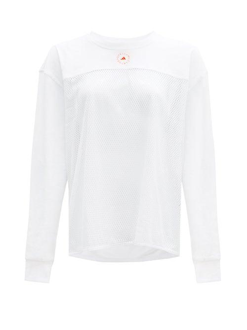Matchesfashion.com Adidas By Stella Mccartney - Logo-print Organic-cotton Jersey T-shirt - Womens - White