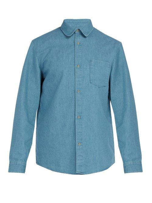 Matchesfashion.com A.p.c. - Stitch Denim Shirt - Mens - Blue